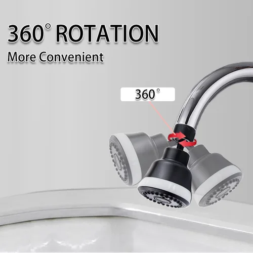 Miniatura 6 de Accesorio rociador de grifo aireador, reemplazo de la cabeza del grifo de cocina con 4 modos de pulverización, extensor de grifo giratorio de 360°