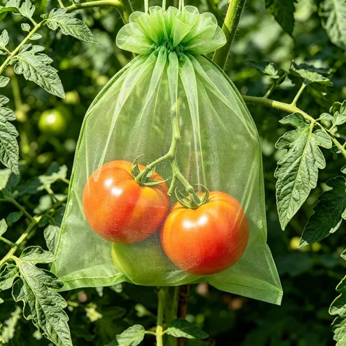 Miniatura 3 de YunKo 50 bolsas de protección de frutas de organza de 6 x 9 pulgadas, redes para árboles frutales, bolsas de regalo de malla con cordón para Verde