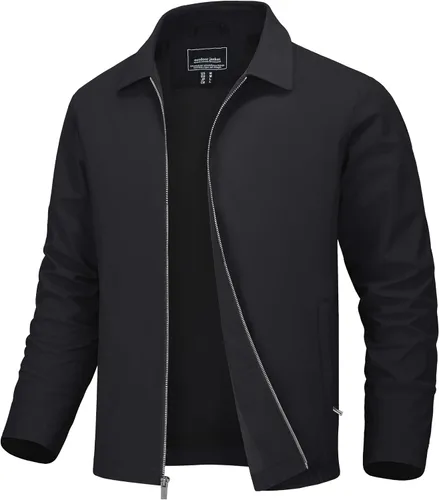 Miniatura 13 de MAGNIVIT Chaquetas ligeras para hombre, cortavientos ligeros, con cremallera completa, elegante, abrigo de golf, negocios, trabajo, vestido casual