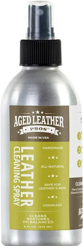Limpiador de cuero con pH equilibrado (8 onzas) para gamuza, nobuck y cualquier cuero | Protege bolsos, zapatos, chaquetas, sofás, interiores de