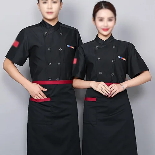 Miniatura 2 de Abrigo de chef unisex para cocina, uniforme de chef de doble botonadura para servicio de alimentos, catering, panaderos y culinarios