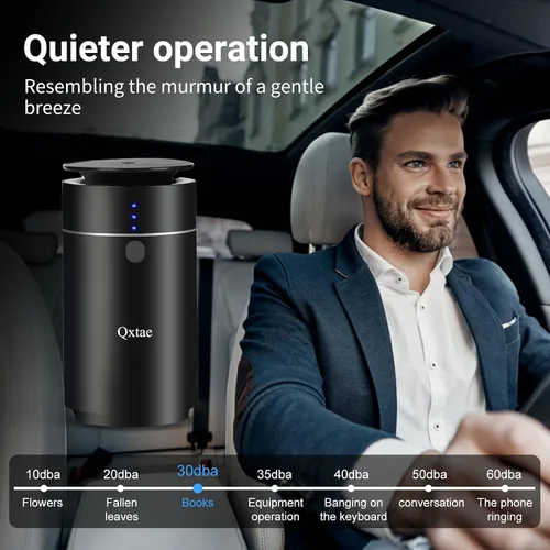 Miniatura 3 de Difusor de coche sin agua para aceites esenciales. Ambientador a batería, recargable USB-C, silencioso, a prueba de fugas, temporizador de cuenta