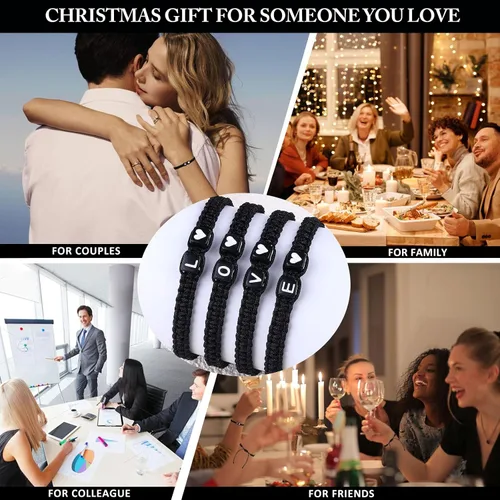 Miniatura 4 de Regalos para el día del padre, pulseras a juego para parejas, pulsera con letra inicial para hombres y mujeres, bonitos regalos de aniversario