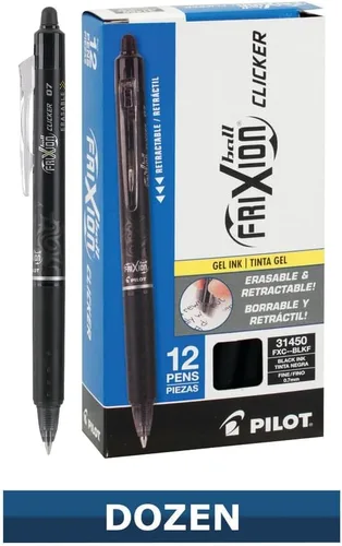 Miniatura 4 de Pilot FriXion Ball Clicker - Bolígrafo retráctil de gel borrable, punta fina, 0.028 in, tinta negra, 12