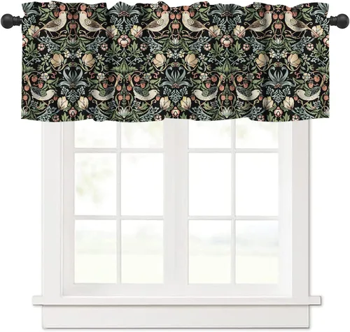 Miniatura 32 de William Morris - Cenefa de cocina, diseño retro de ladrones de fresas, estampado floral, para cocina, sala de estar, baño, cafetería, decoración