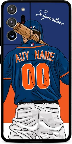 Miniatura 24 de Funda de béisbol personalizada con nombre y número para Samsung Galaxy Note 20/20 Ultra 10 Pro Note 9 8, silicona líquida con protección de cámara