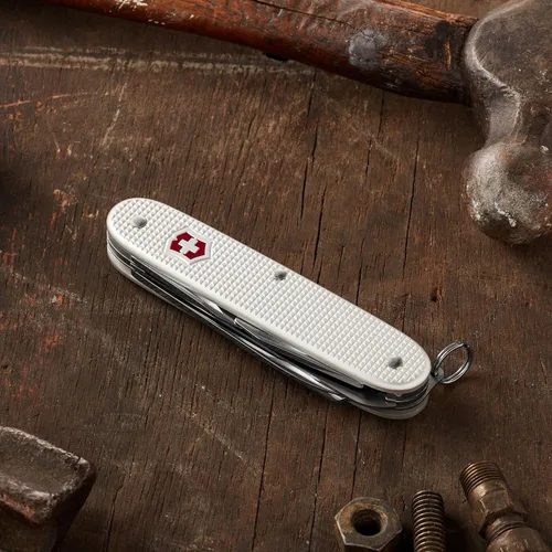 Miniatura 4 de Victorinox Farmer Alox Swiss Army Cuchillo - Herramienta de bolsillo de 9 funciones Plata Swiss Made Stainless Steel Multi-Tool with Wood Saw