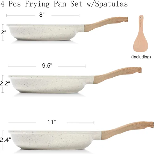 Miniatura 2 de ESLITE LIFE Juego de sartenes antiadherentes de cerámica, no tóxicas para tortilla de huevo, sartenes de cocina compatibles con todas las estufas