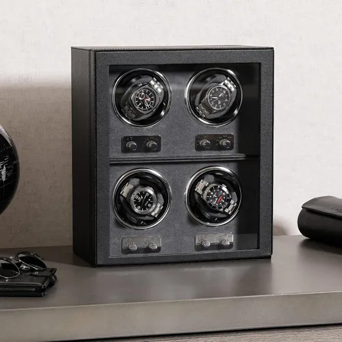 Miniatura 4 de ROTHWELL Bobinadora de 4 relojes para relojes automáticos con motor silencioso con múltiples velocidades y ajustes de rotación (negrogris)