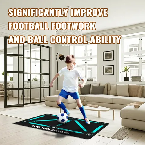 Miniatura 3 de Soccer Training Equipment,Soccer Training Mat Improve Strength,Agility and Coordination,Anti-Slip Silent Absorption Soccer Footwork Training