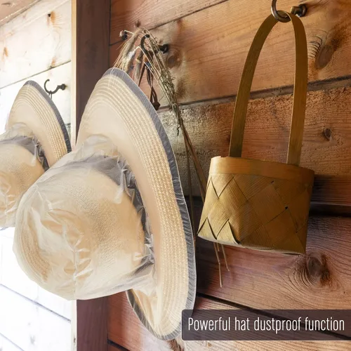 Miniatura 5 de 4 fundas de plástico para sombreros de vaquero, fundas para sombreros de vaquero, protectores para sombreros de vaquero para almacenamiento, Gris