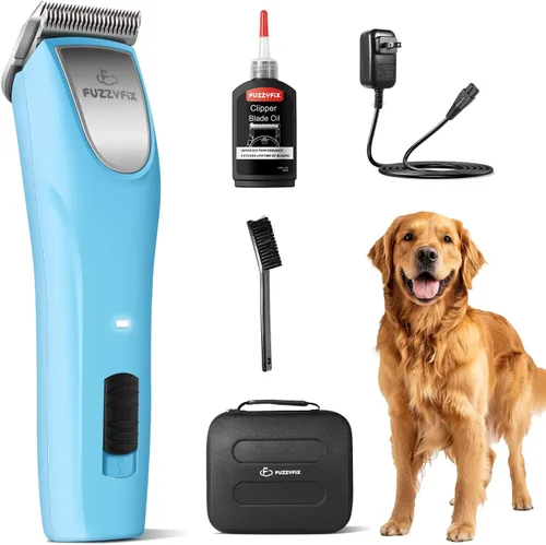 Cortapelos Profesionales para Perros para Aseo – Kit de Aseo de Mascotas con Cuchilla Desmontable de 2 Velocidades para Pelajes Gruesos, Rizados y