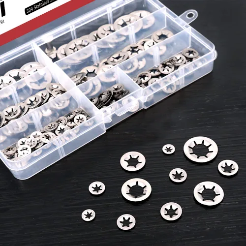 Miniatura 3 de Hilitchi Arandelas Starlock de dientes internos de acero inoxidable 304 de 180 piezas, arandelas de bloqueo de velocidad rápida, clips de velocidad