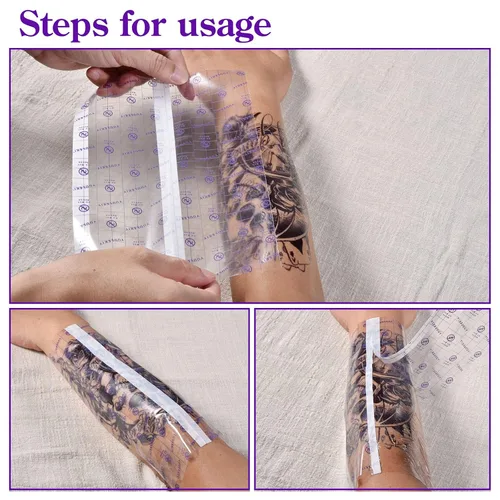 Miniatura 5 de Vendaje de cuidado posterior para tatuajes, 6 pulgadas x 2 yardas, película transparente impermeable para segunda piel, curación, vendajes adhesivos