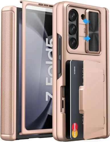 Miniatura 25 de Funda para Samsung Galaxy Z Fold 5 con tarjetero y cubierta para cámara deslizante, protector de pantalla integrado y protección de bisagra, funda