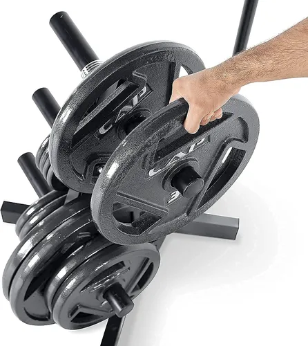Miniatura 8 de WF Athletic Supply - Disco de hierro fundido, placa de agarre olímpico de 2 pulgadas para entrenamiento de fuerza, tonalidad muscular, pérdida