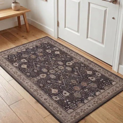 Miniatura 81 de Kuden Alfombra pequeña de 2 x 3, lavable a máquina, parte trasera antideslizante, estilo vintage, suave, pelo bajo, alfombras de área para entrada