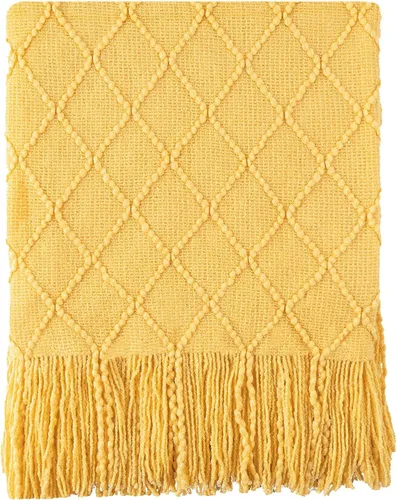 Miniatura 30 de BATTILO HOME Manta marrón para sofá, manta bohemia decorativa de punto chocolate para el hogar, cama, 50 x 60 pulgadas Marrón ondulado
