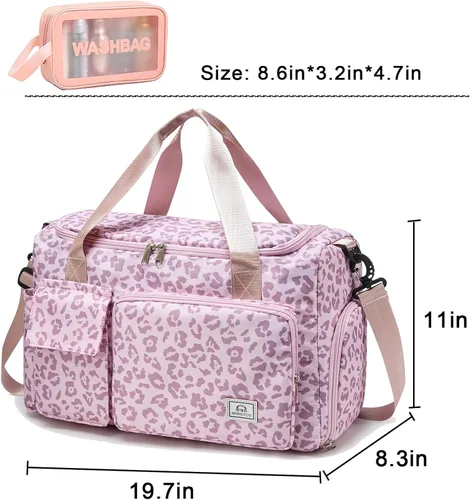 Miniatura 447 de Pequeña bolsa de gimnasio para mujer, bolsa de viaje con compartimento para zapatos