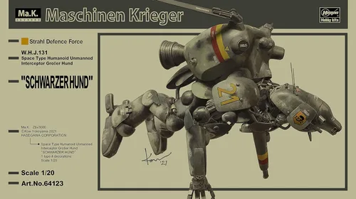 Miniatura 5 de Hasegawa - Kit de modelo de interceptor humanoide no tripulado tipo espacial 1:20 'Großer Hund Schwarzerhund' (Ma.K.)