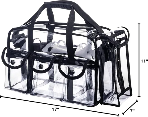 Miniatura 8 de Bolsa de maquillaje profesional de PVC transparente de gran apertura, bolsa de cosméticos para uñas, bolsas de belleza, organizador de herramientas