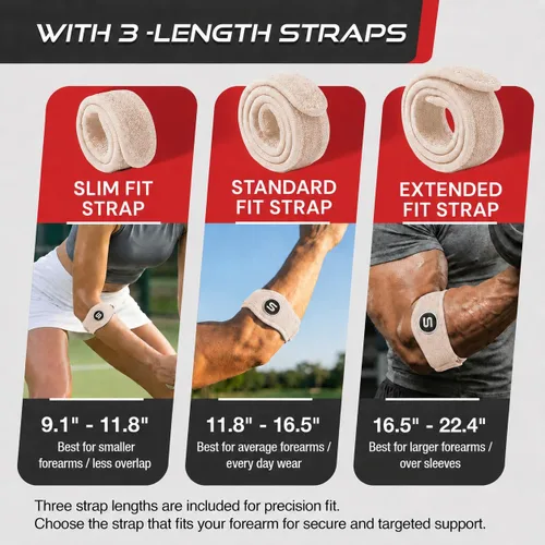Miniatura 4 de Sleeve Stars - Codera de tenis para hombres y mujeres, codera para tendinitis, codo de tenis, codo de golfista, soporte de contrafuerza para alivio