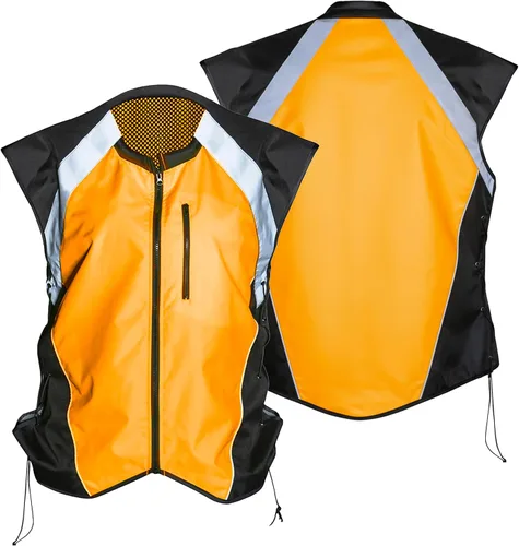 Miniatura 8 de Badass Moto Chaleco de seguridad con bolsillos. Chaleco reflectante de motocicleta para chaqueta de motocicleta. Chaleco de correr de alta