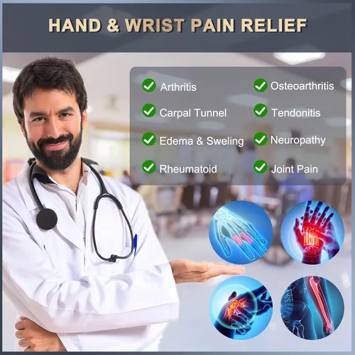 Miniatura 5 de Guantes largos de compresión de cobre para artritis para mujeres y hombres, guantes médicos de compresión para brazos y manos, guantes de presión