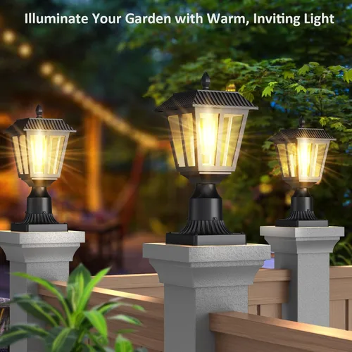 Miniatura 7 de Lámpara solar para exteriores – 3000 K blanco cálido, IP45 impermeable, luces solares para jardín, patio, paisaje, lámpara decorativa exterior