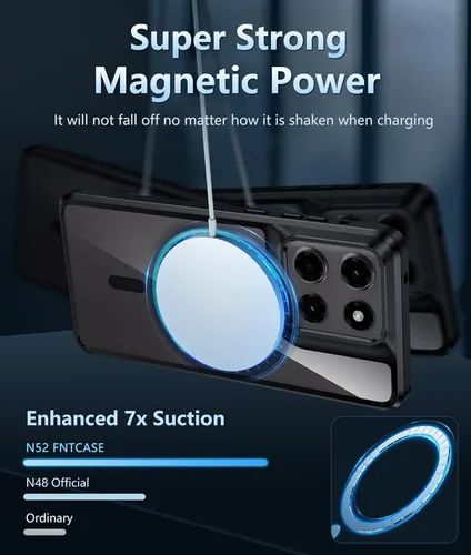 Miniatura 883 de FNTCASE Funda para iPhone 13 Pro-Max: Fundas magnéticas transparentes compatibles con Magsafe Slim anti amarillamiento protección contra caídas