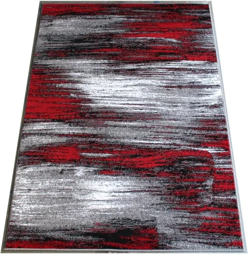 Miniatura 8 de Masada Rugs, Alfombra moderna y contemporánea, rojo, gris, negro (8 pies x 10 pies), alfombra grande para sala de estar, dormitorio, oficina