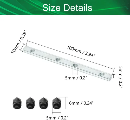 Miniatura 2 de Soporte de esquina recto interior conector de ranura de acero al carbono 3.94x0.39x0.20 pulgadas (LxWxT) Perfil de extrusión conectar piezas
