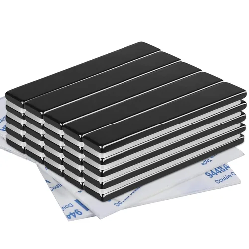 Miniatura 16 de Mikede - Imanes de tierras raras - Paquete de 6 potentes imanes de neodimio en barra negros con adhesivo doble cara, para garaje, cocina, ciencia