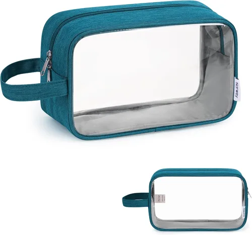 Miniatura 14 de Bolsa de aseo grande de tamaño completo, bolsa de cosméticos, bolsa de maquillaje de viaje, organizador para mujeres, hoja verde Z, M
