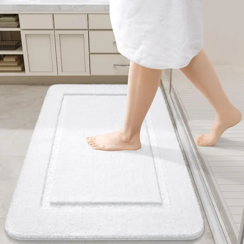 Miniatura 28 de LOCHAS Alfombras de baño, alfombra larga de baño de 24" x 60", alfombra antideslizante lavable para baño, alfombra suave y gruesa absorbente