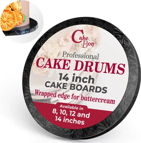 Miniatura 10 de Cakebon Tablas redondas para tartas – Tambores resistentes de 1/2 pulgada de grosor – Base profesional de 8 pulgadas para bordes totalmente