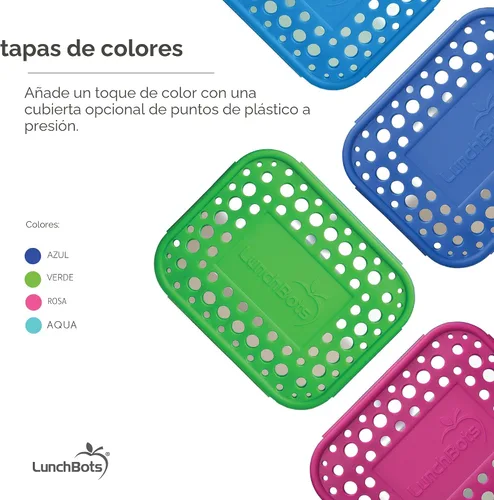 Miniatura 4 de LunchBots - Caja de aperitivos de proteínas extrapequeña de acero inoxidable con una sola porción – ideal para semillas, carne, queso y comida