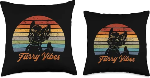 Miniatura 3 de Furry Fandom Furries Give Huggies Apparel Retro Fandom Furry Vibes-Cute OwO Fursuit - Almohada de 15.7 x 15.7 in, multicolor