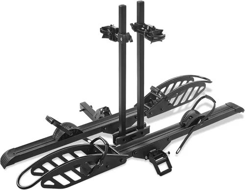 Miniatura 13 de Young - Portabicicletas para 2 bicicletas, plataforma para montaje en autos, camiones y minivans, compatible con bicicletas con ruedas de hasta 5
