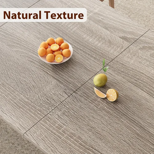 Miniatura 5 de GarveeHome Mesa de comedor industrial para 6-8 personas, mesa de cocina de 78.7 pulgadas de largo con marco de metal resistente y asientos, 6