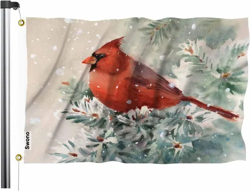 Miniatura 16 de Bandera de gnomos de Navidad de Swono 3x5 pies con gnomo de invierno con sombrero a rayas, bandera para exteriores, bandera decorativa de jardín