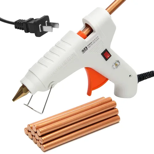 Miniatura 10 de Barras de Cera para Sellar 12P con Pistola de Pegamento, Luxiv Barras de Cera para Sellar de 5.4" 10MM Pistola de Pegamento de Manuscrito de Fuego