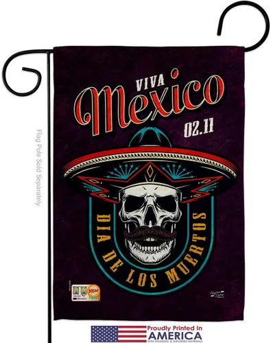 Miniatura 4 de Viva México - Kit de banderas para casa de jardín, Día de Muertos, Día de los Muertos, Fiesta Mexicana, Otoño, Pequeña pancarta decorativa