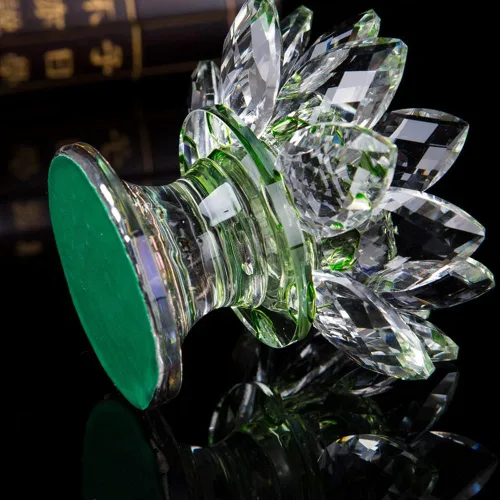 Miniatura 5 de Portavelas de loto de cristal, portavelas de flor de loto, soporte para velas votivas de pétalos de loto con base de cristal, candelabro de loto