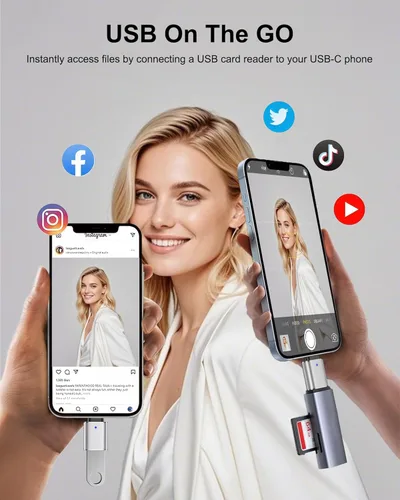 Miniatura 5 de Adaptador USB A a USB-C, paquete de 2 adaptadores USB C a USB A de transferencia de datos de 5 Gbps, macho tipo C a USB 3.0 hembra de carga rápida