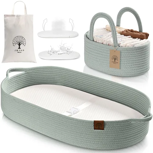 Miniatura 9 de Cesta cambiador de bebé incluye pañalera, suave e impermeable, de doble cubierta, portátil, cambiador para tocador y cambiador, regalo para baby