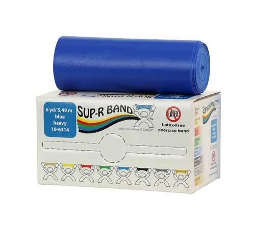 Miniatura 9 de Cando 10-6303 Sup-R Banda elástica sin látex para ejercicio, 1,5 metros, individual, resistencia media, verde