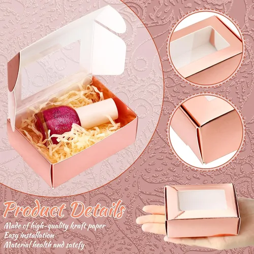 Miniatura 3 de Zonon 30 cajas de jabón para embalaje casero, mini cajas de papel kraft con ventana para panadería, dulces, jabón, embalaje de regalo