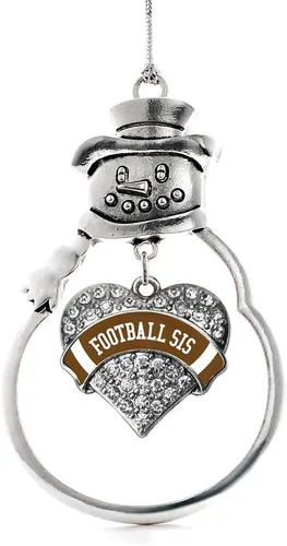 Miniatura 70 de Colgante de plata con diseño de Detroit con forma de corazón y muñeco de nieve con circonitas cúbicas