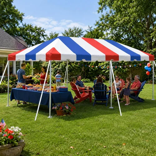 Miniatura 32 de Party Tents Direct Carpa para Fiesta de 20x30 - Marco de Acero - Gazebo al Aire Libre, Pabellón, Sombrilla para Sol, Refugio para Acampada - Verde